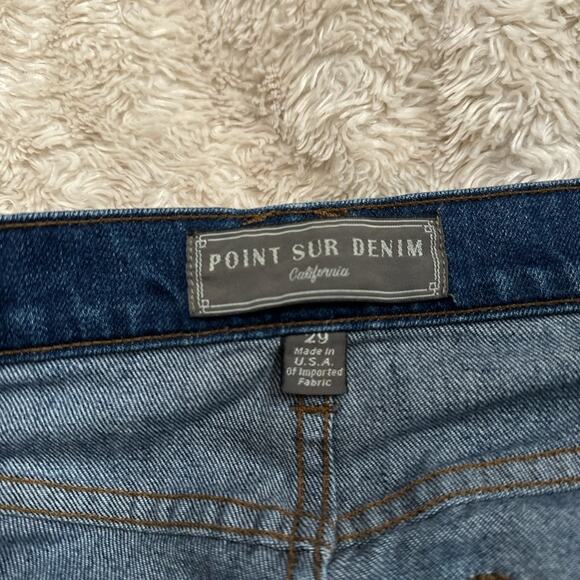 Point Sur Sz 29 Classic Blue Women's Jeans Button Fly Pockets Cropped High Rise - Picture 4 of 7